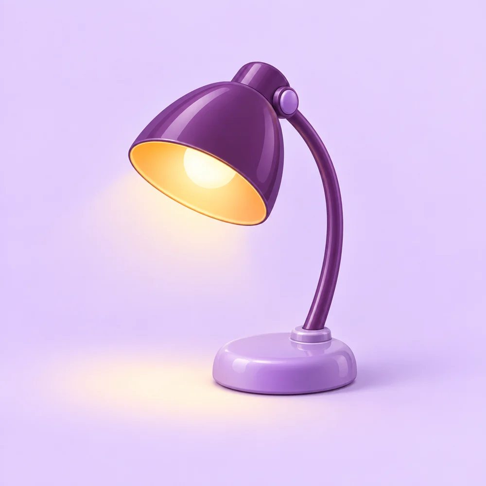 Plum and lavender desk lamp