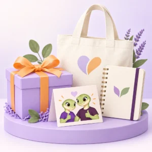 Seasonal welcome kit with gift box, tote bag and notebook